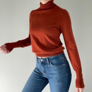 Love Tree Rust Cropped Turtleneck Sweater